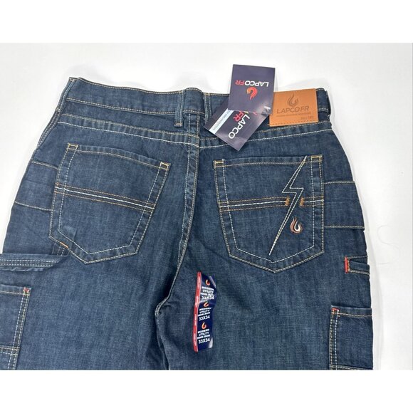 LAPCO FR Modern Jeans Mens 33x34 Flame Resistant Denim Topstitching Workwear NEW - Picture 7 of 9